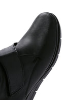 Women's Black Leather Wedge Heeled Boots | Derimod