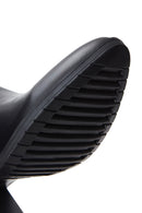 Women's Black Leather Zippered Heeled Boots | Derimod