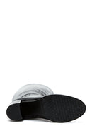 Women's Black Leather Zippered Heeled Boots | Derimod