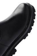 Women's Black Thick Soled Zippered Leather Boots | Derimod