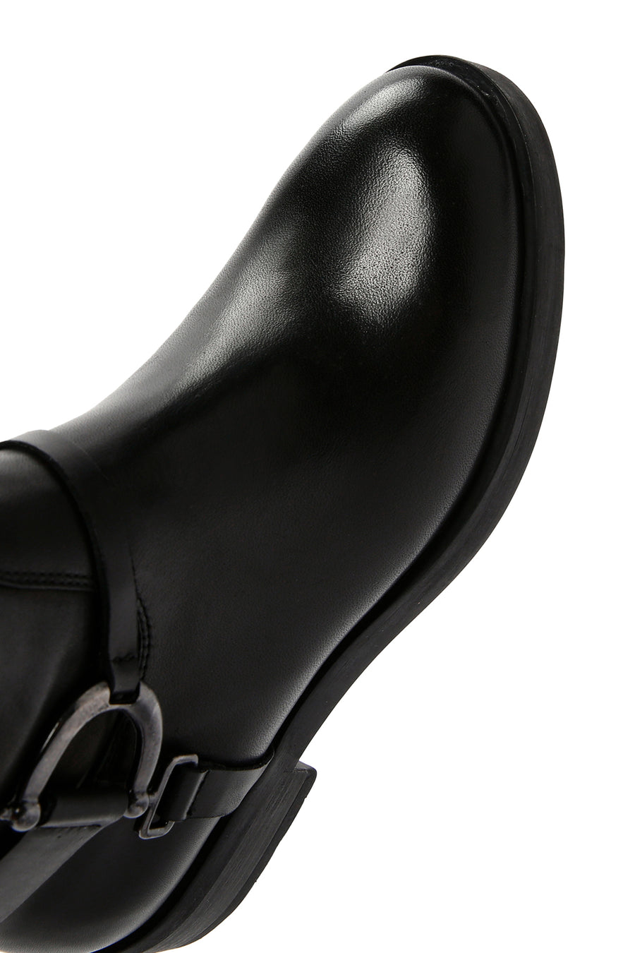 Women's Black Zippered Leather Boots