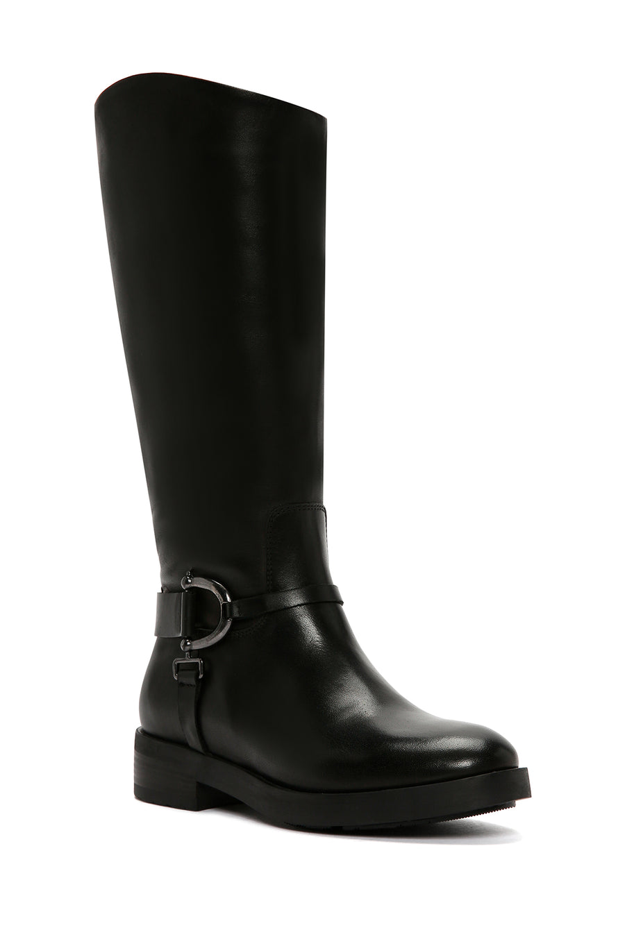 Women's Black Zippered Leather Boots