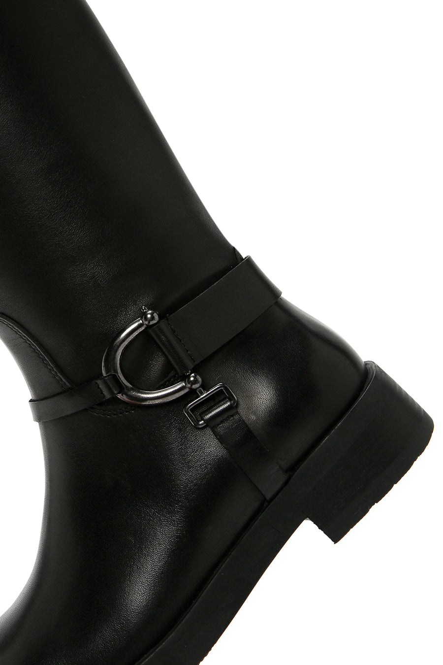 Women's Black Zippered Leather Boots