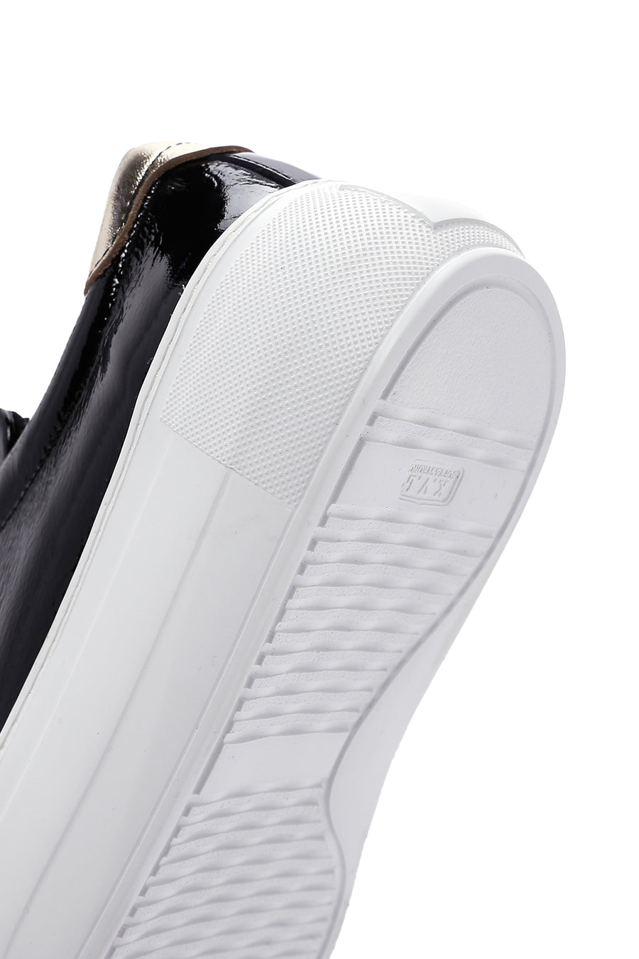 Kadın Siyah Kalın Tabanlı Rugan Deri Sneaker
