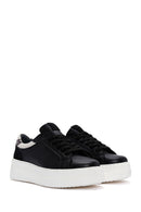 Kadın Siyah Deri Kalın Tabanlı Sneaker | Derimod