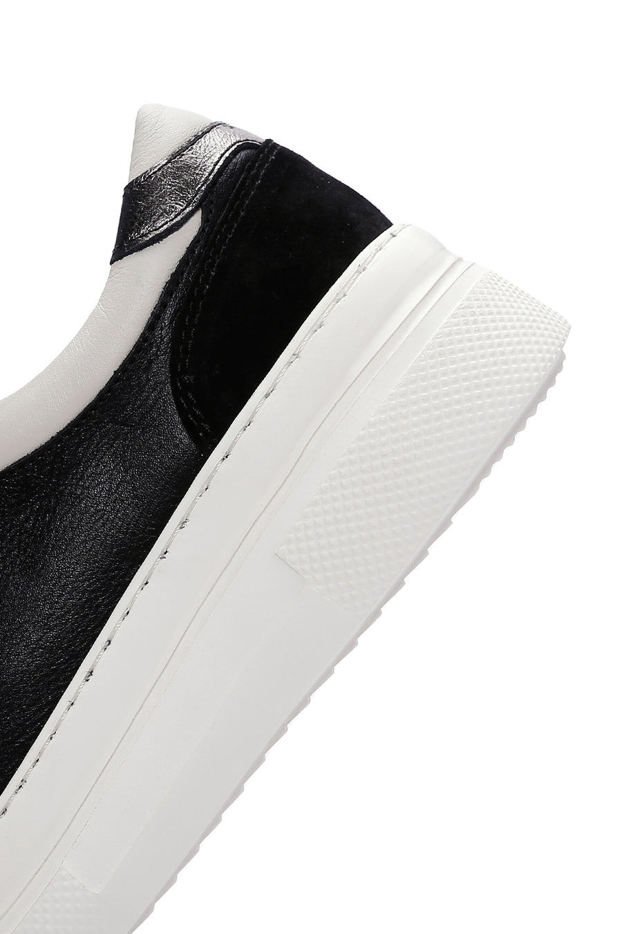 Kadın Siyah Deri Kalın Tabanlı Sneaker