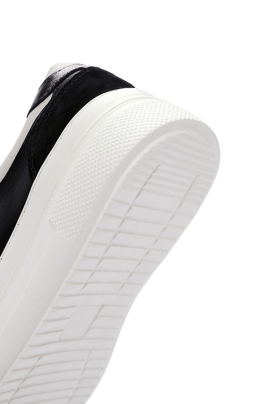 Kadın Siyah Deri Kalın Tabanlı Sneaker