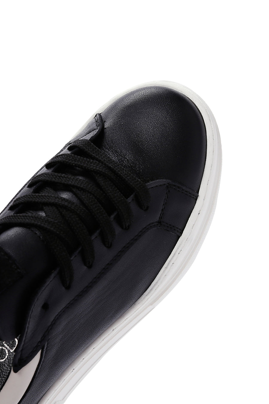 Kadın Siyah Deri Kalın Tabanlı Sneaker