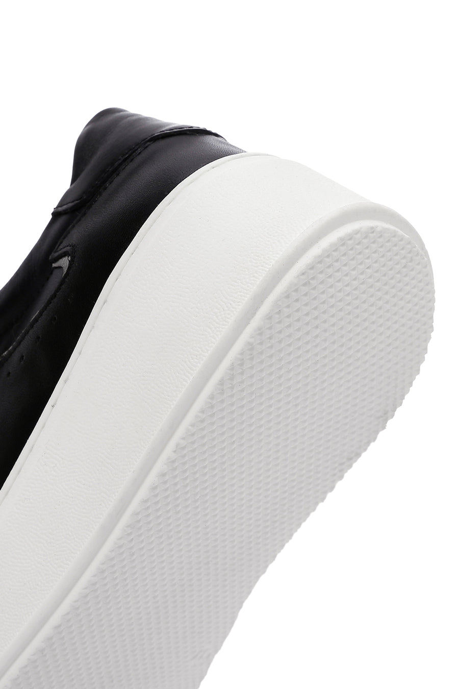 Kadın Siyah Deri Kalın Tabanlı Sneaker