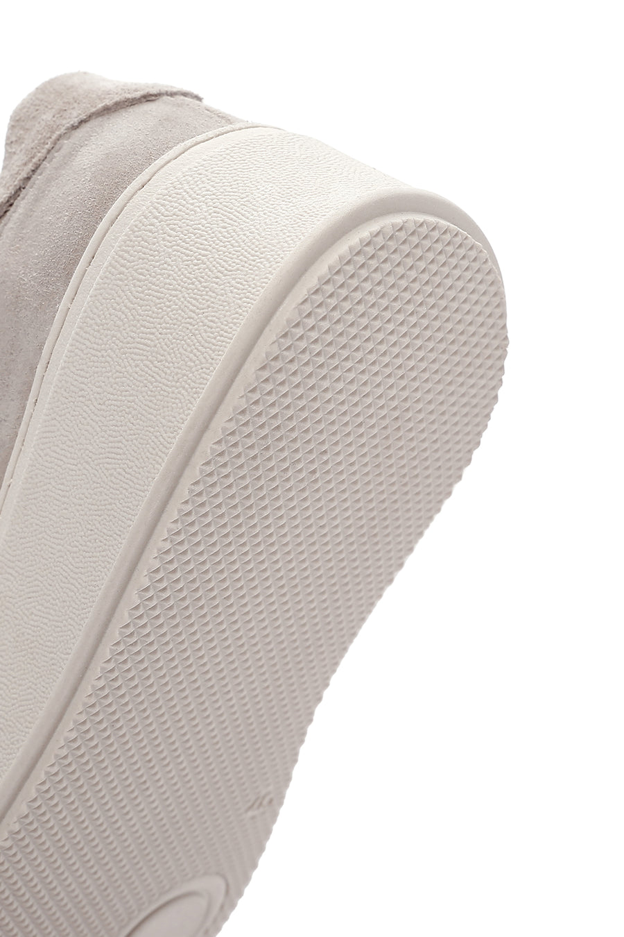 Women's Beige Thick Soled Nubuck Leather Sneaker