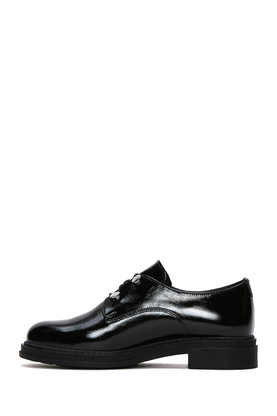 Women's Black Patent Leather Casual Shoes