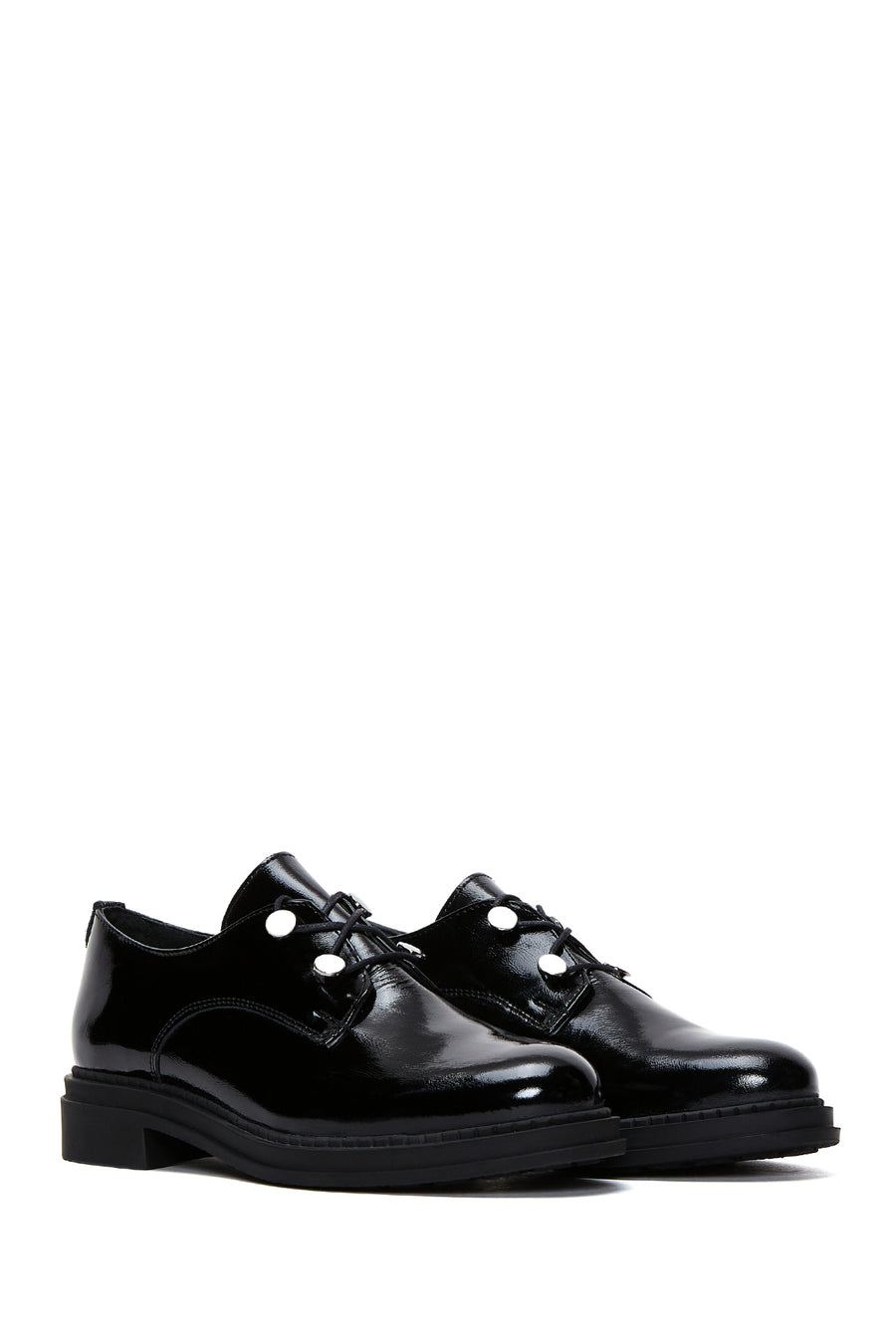 Women's Black Patent Leather Casual Shoes