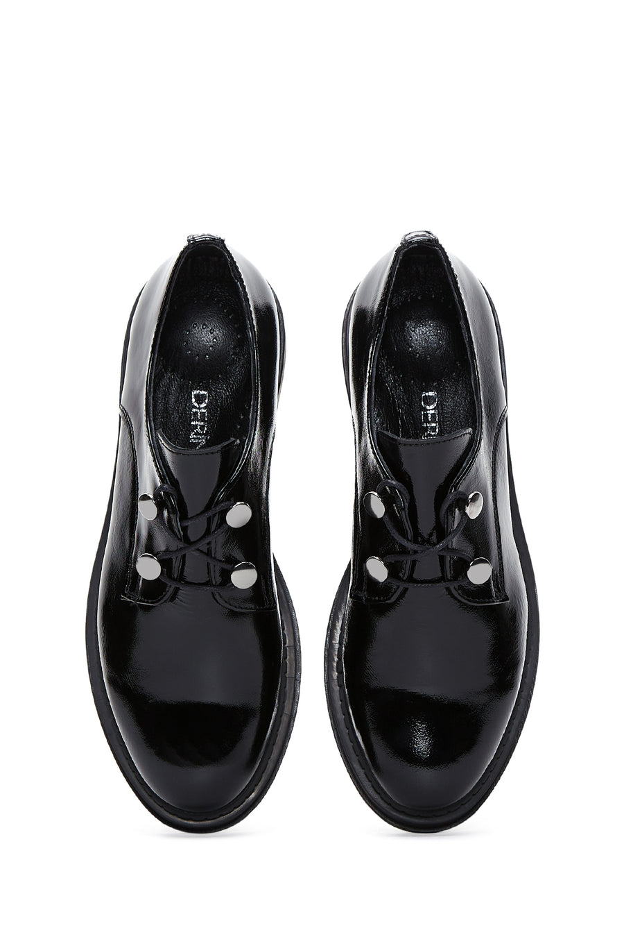 Women's Black Patent Leather Casual Shoes