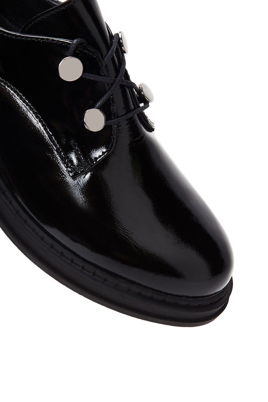 Women's Black Patent Leather Casual Shoes