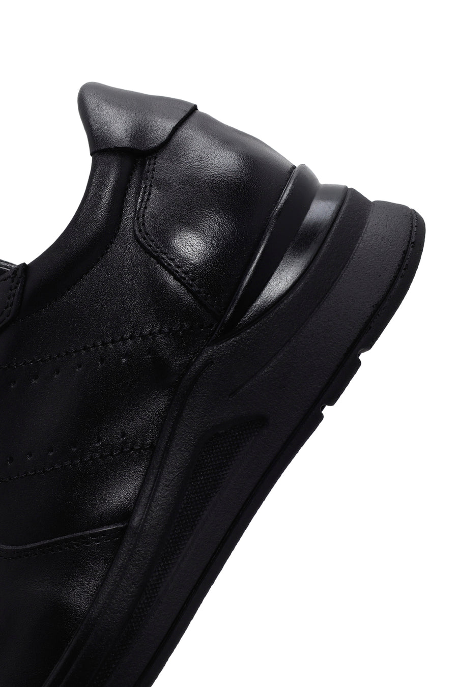 Kadın Siyah Kalın Tabanlı Deri Casual Sneaker