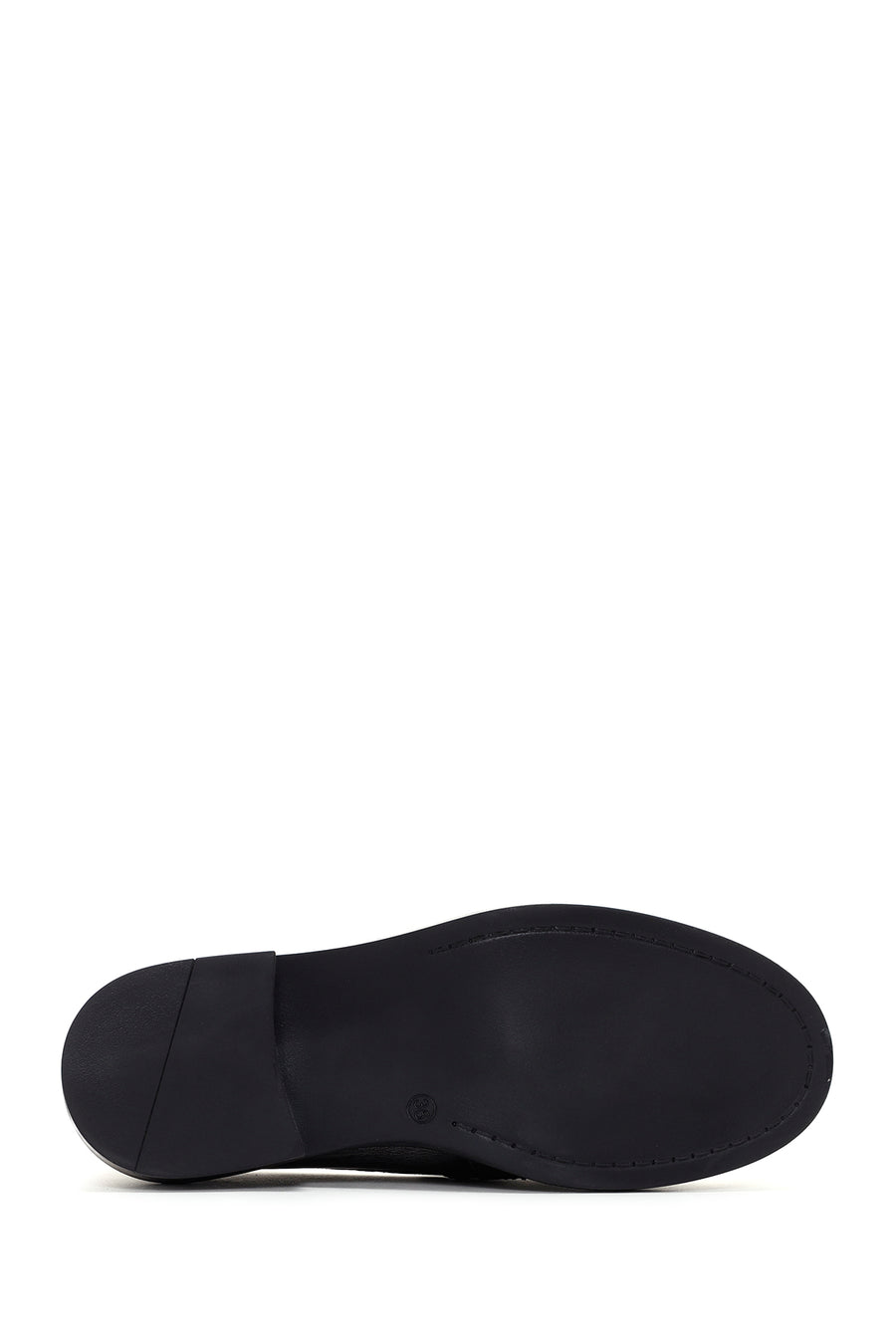 Women's Silver Leather Tasseled Masculine Loafer