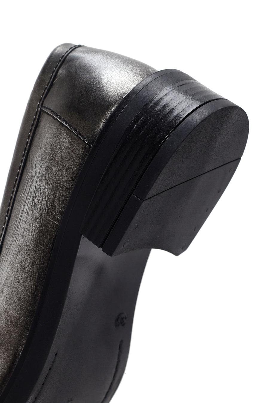 Women's Silver Leather Tasseled Masculine Loafer
