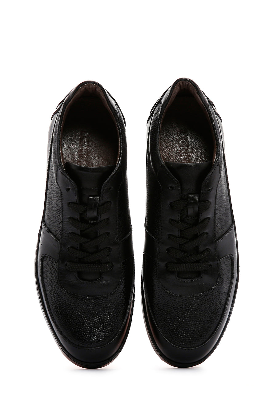 Erkek Siyah Deri Casual Sneaker