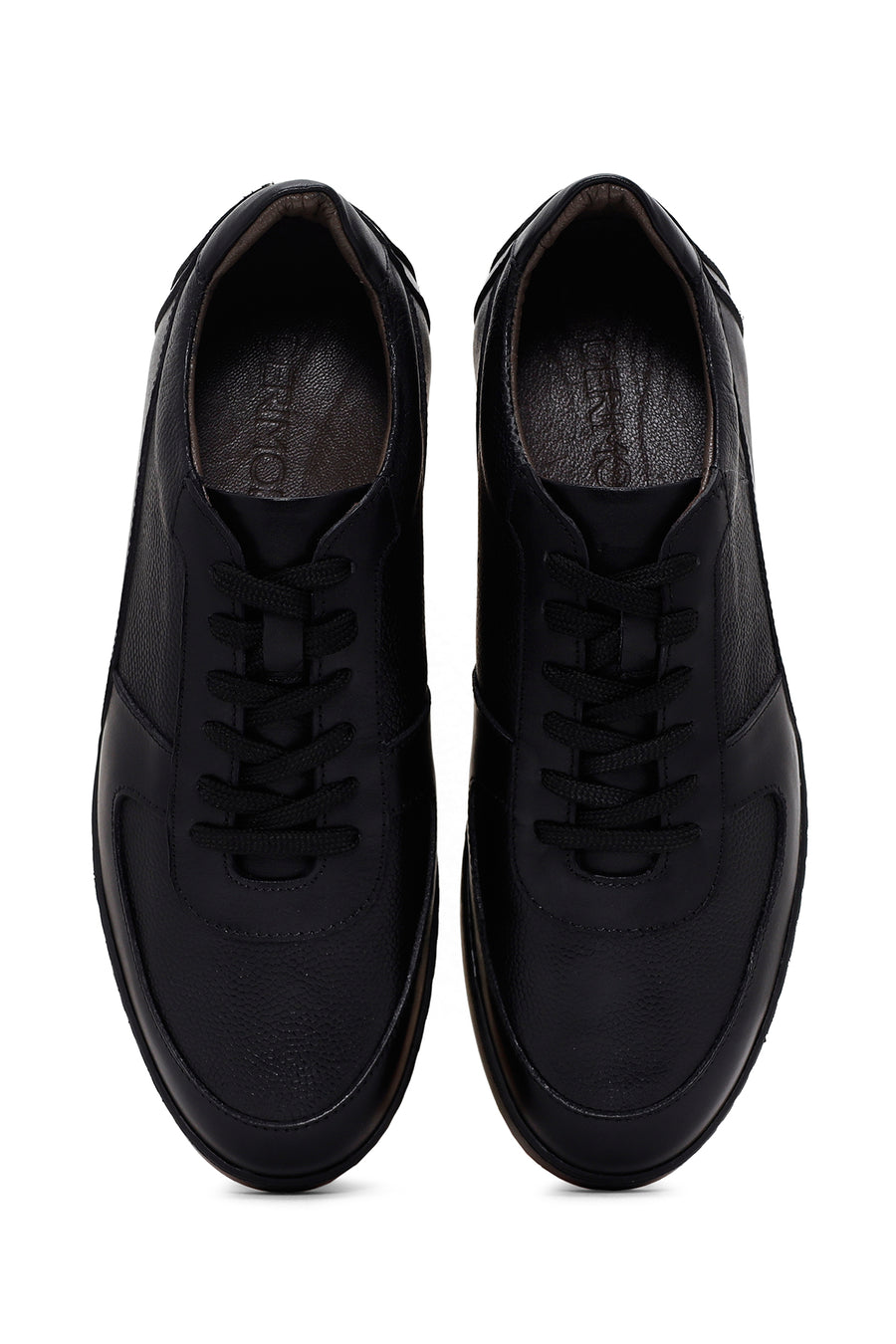 Erkek Lacivert Deri Casual Sneaker