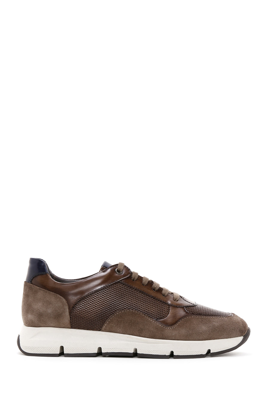 Men's Brown Leather Suede Detailed Sneaker