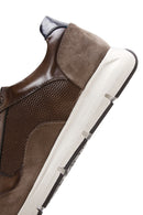 Men's Brown Leather Suede Detailed Sneaker | Derimod