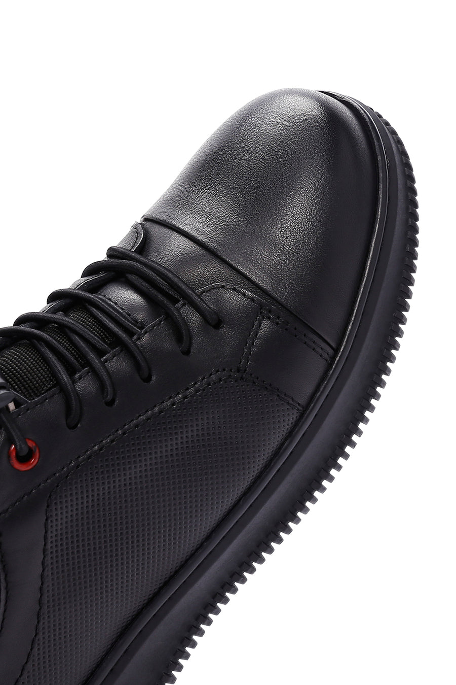 Erkek Siyah Deri Sneaker