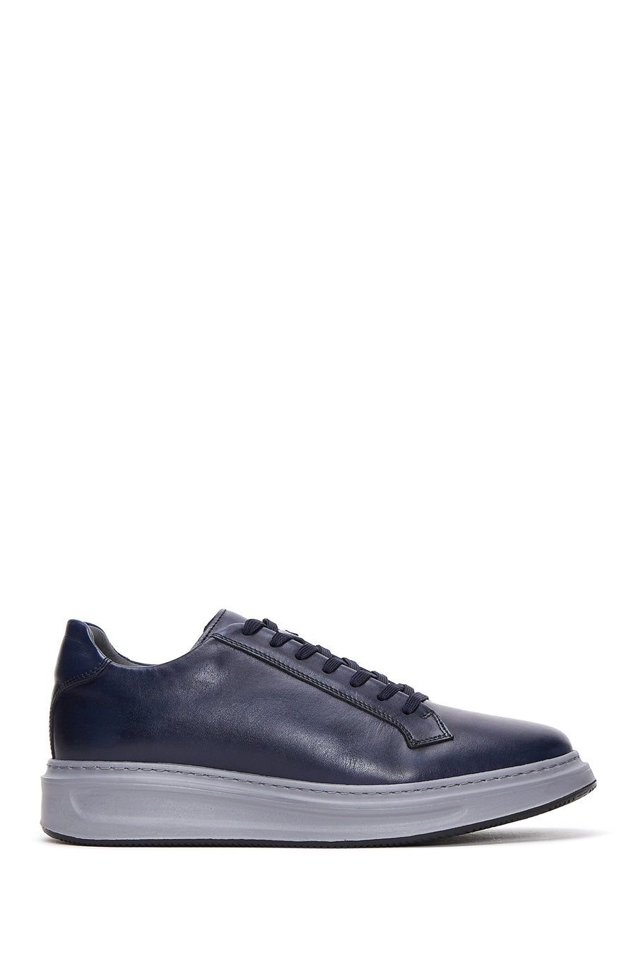 Erkek Lacivert Deri Kalın Tabanlı Sneaker 23WFD610218 | Derimod