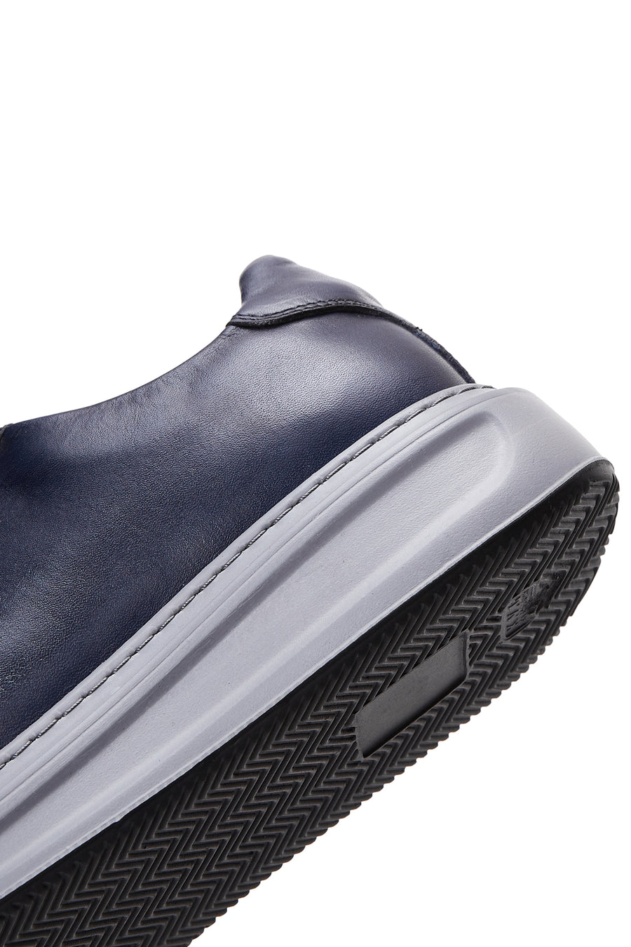 Erkek Lacivert Deri Kalın Tabanlı Sneaker
