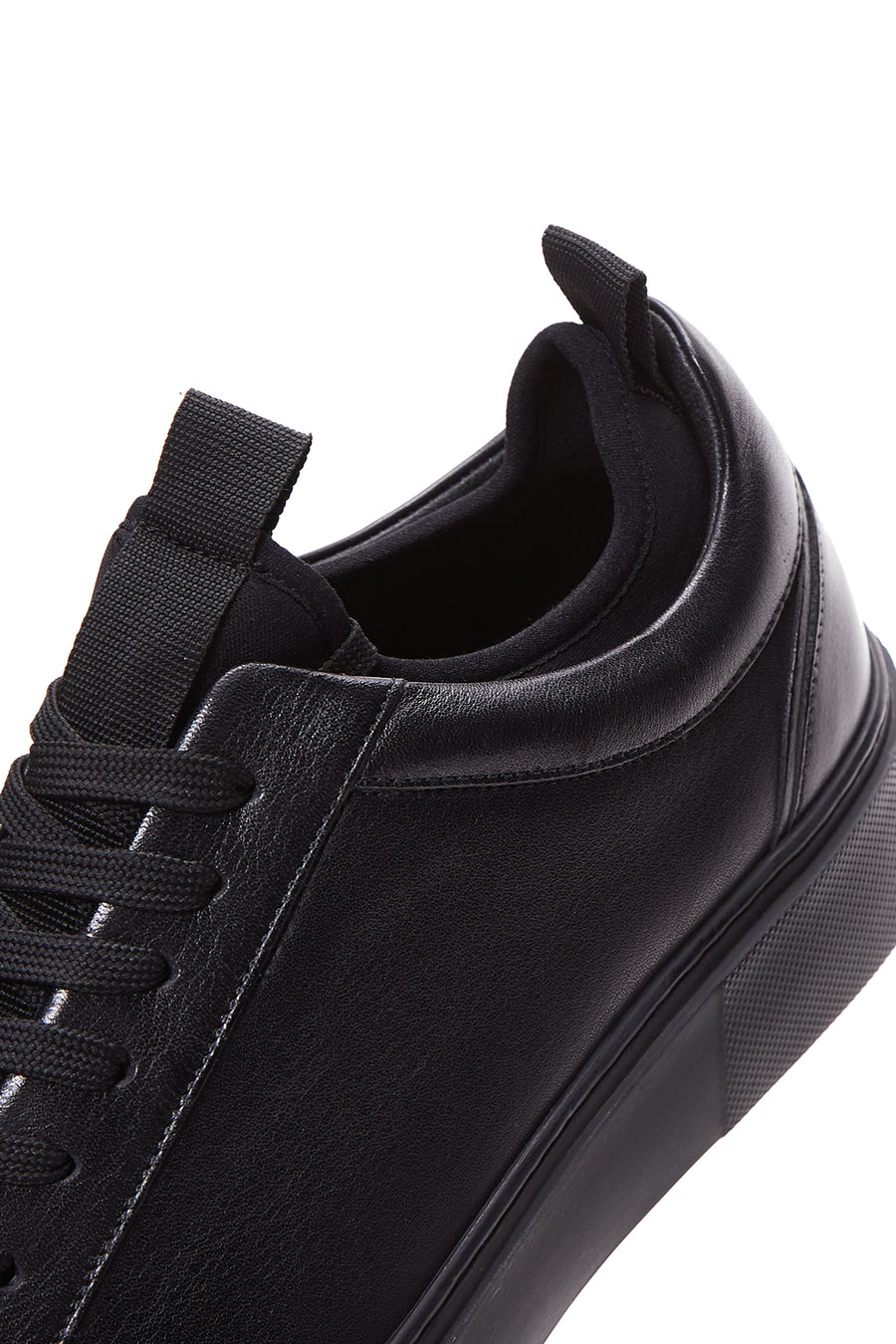 Erkek Siyah Deri Kalın Tabanlı Sneaker