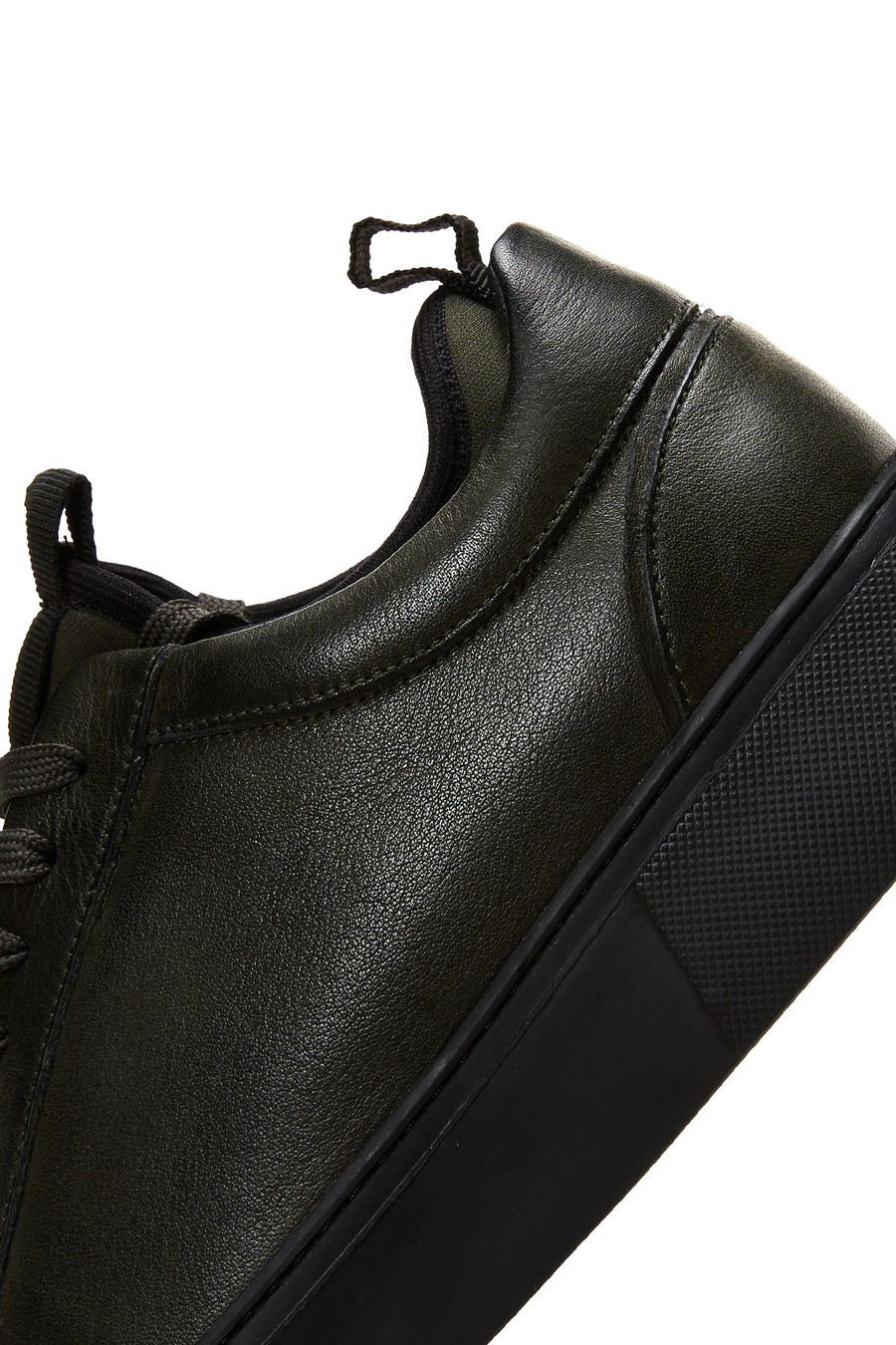 Erkek Yeşil Deri Kalın Tabanlı Sneaker
