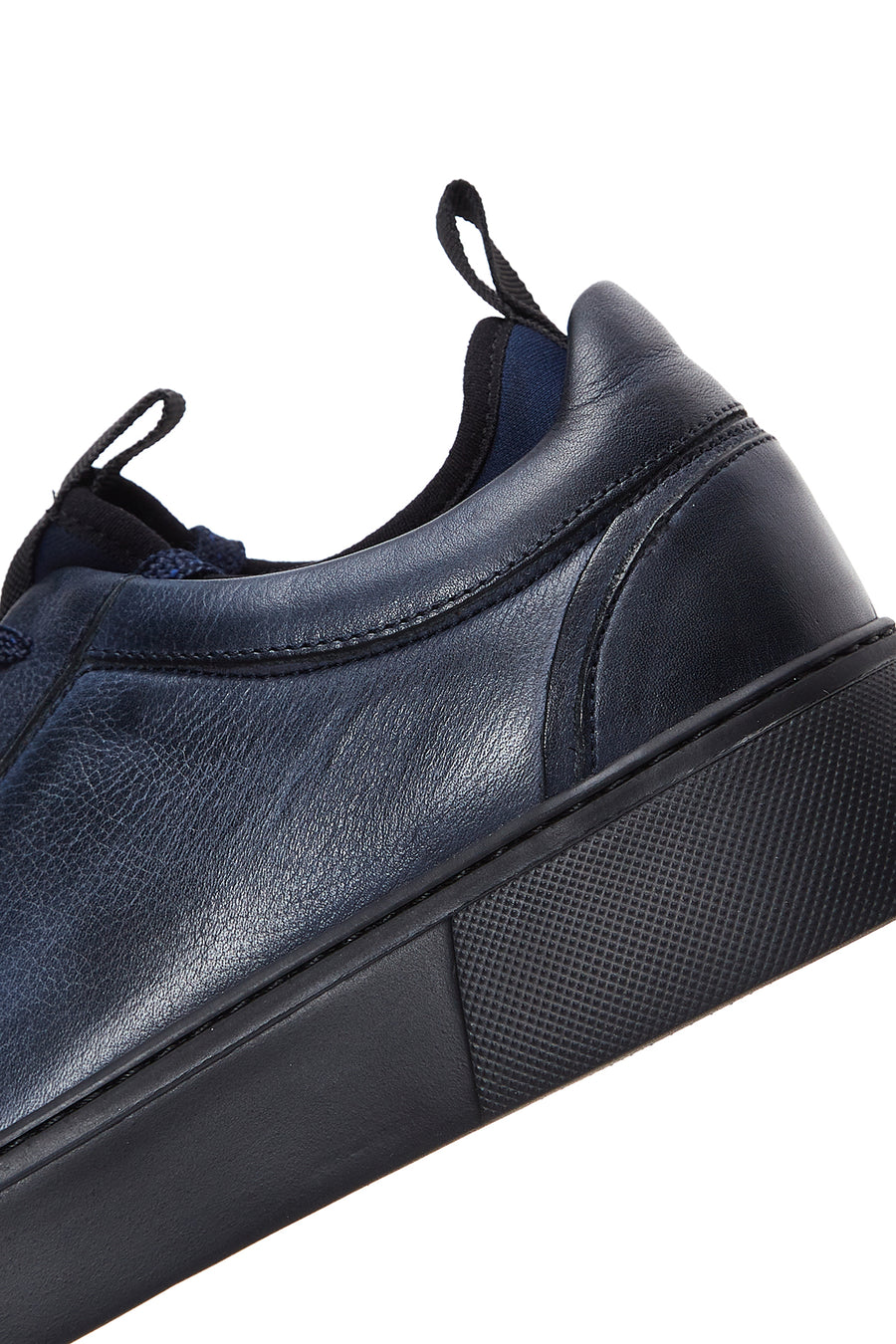 Erkek Lacivert Deri Kalın Tabanlı Sneaker