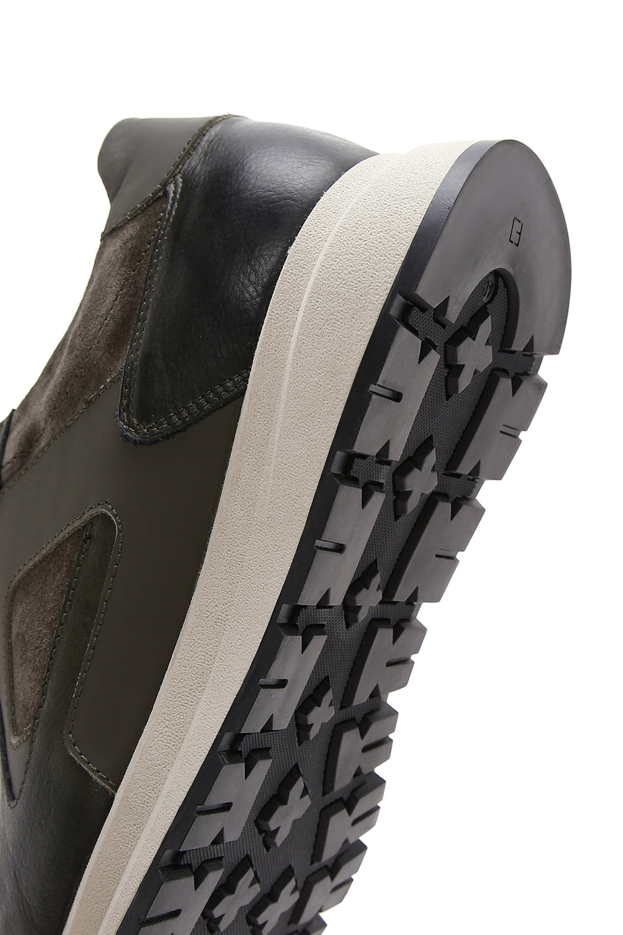 Men's Khaki Leather Suede Detailed Thick Soled Sneaker