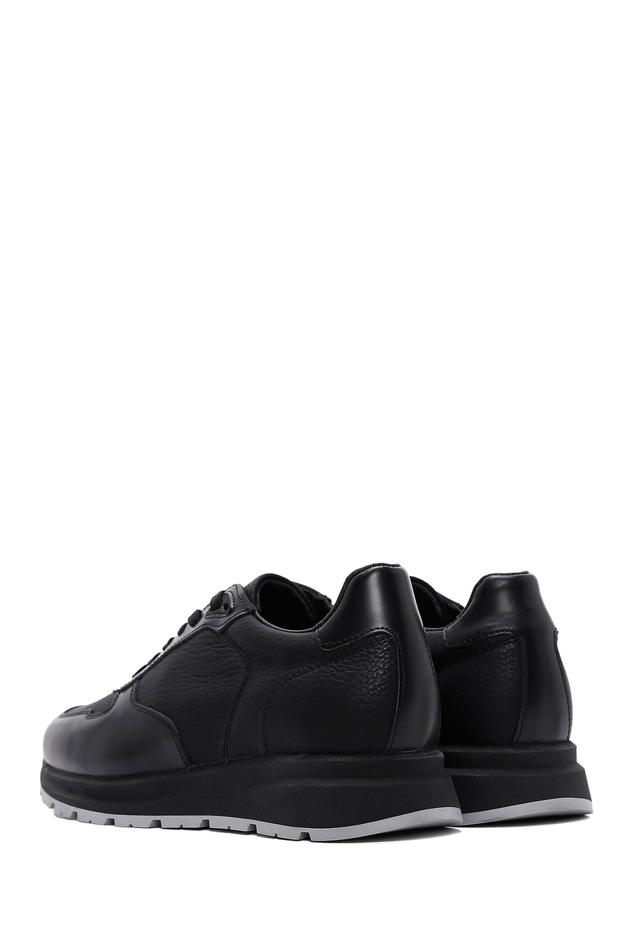 Erkek Siyah Deri Casual Sneaker