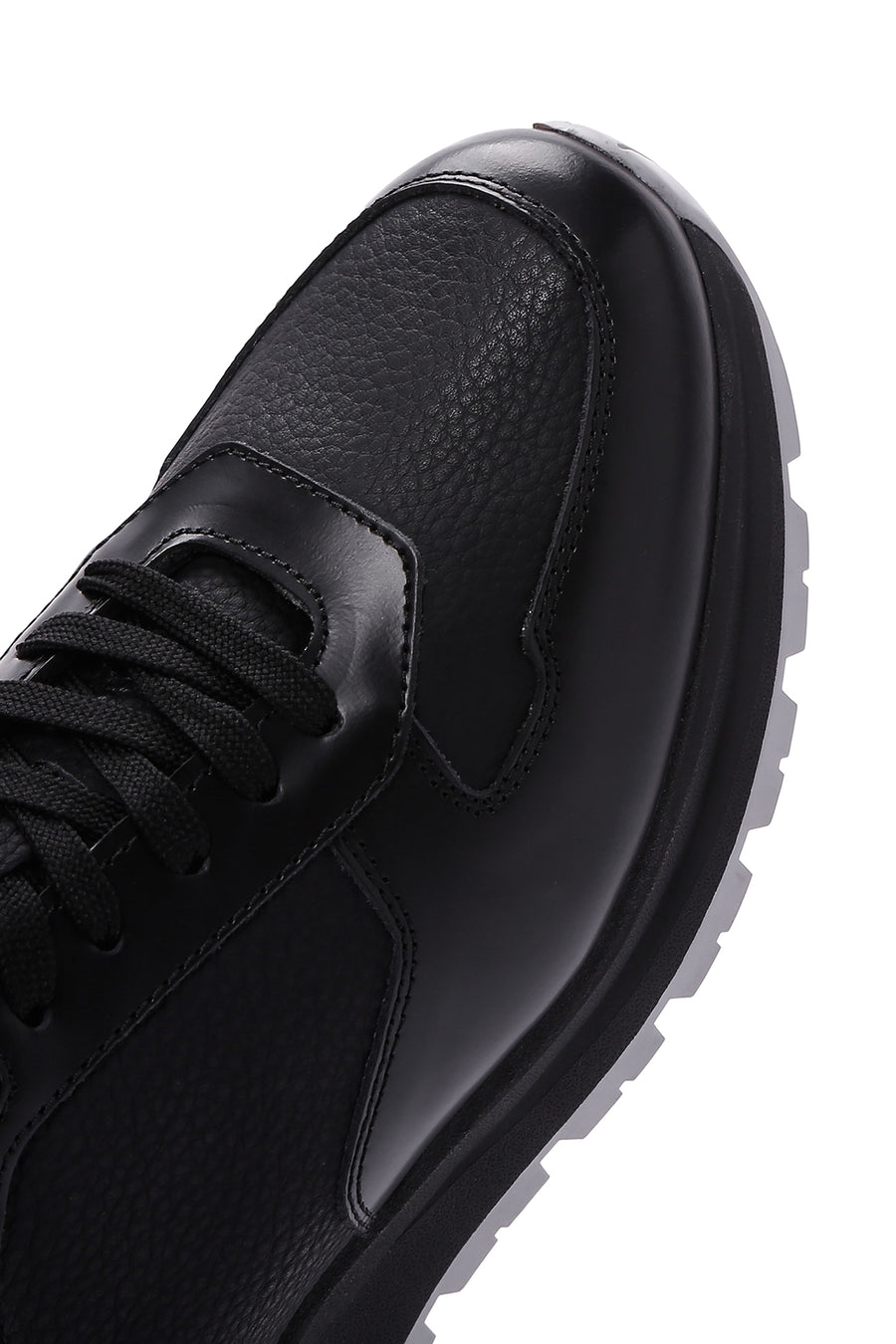 Erkek Siyah Deri Casual Sneaker