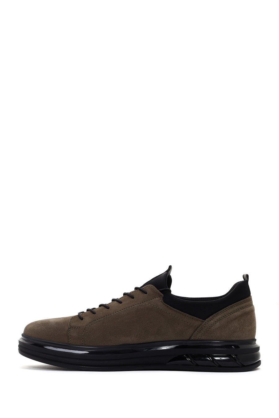 Erkek Haki Nubuk Deri Casual Sneaker