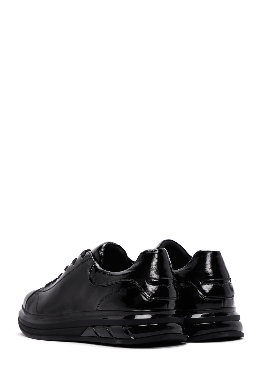 Erkek Siyah Rugan Deri Sneaker