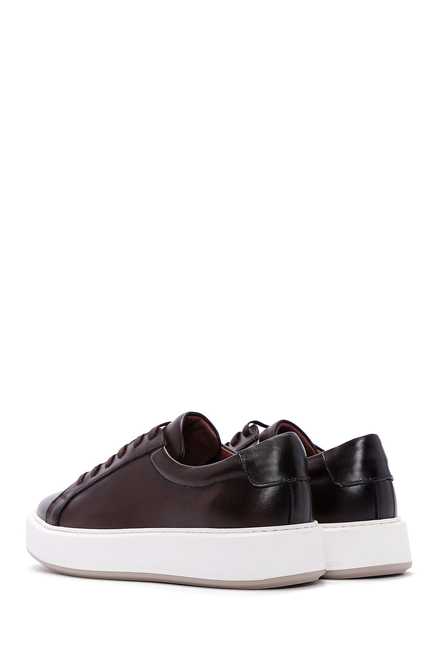 Erkek Kahverengi Deri Sneaker