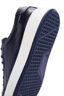 Erkek Lacivert Deri Sneaker | Derimod
