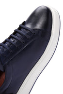 Erkek Lacivert Deri Sneaker | Derimod