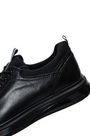 Men's Black Leather Casual Sneaker | Derimod
