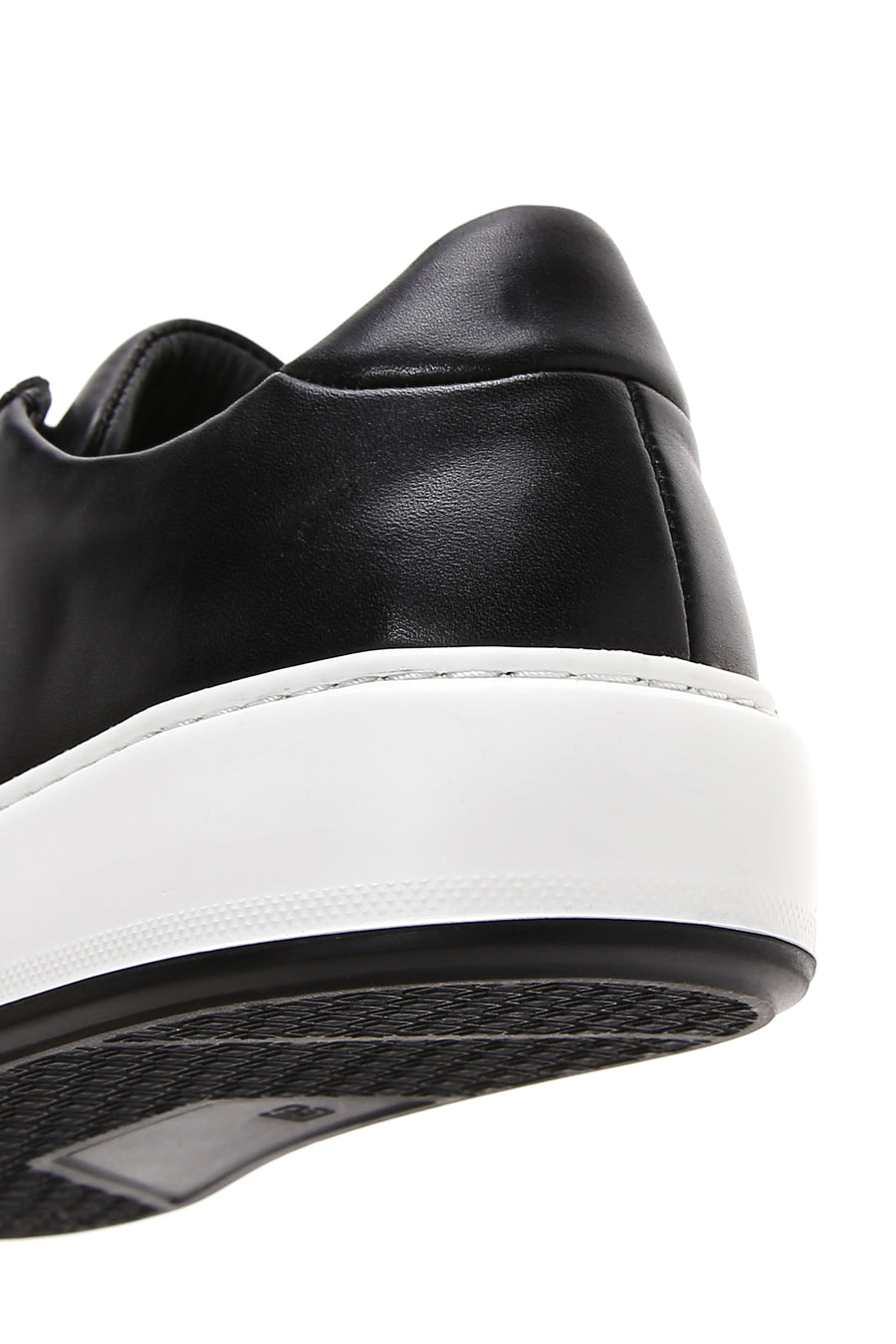 Men's Black Leather Thick Soled Sneaker
