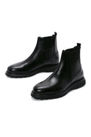 Men's Black Leather Chelsea Boots | Derimod