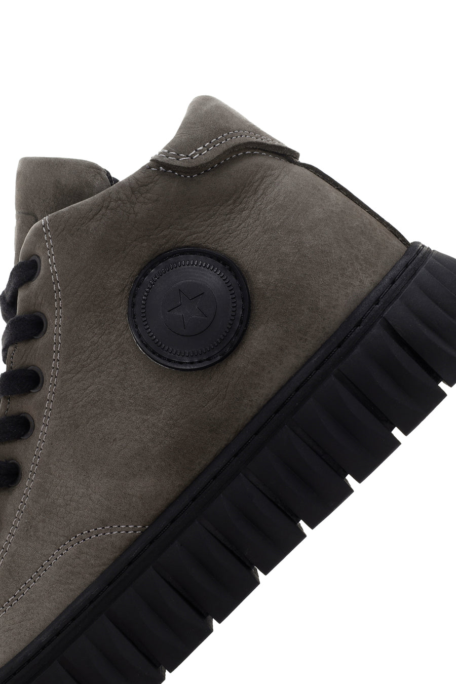 Erkek Gri Fermuarlı Casual Nubuk Deri Bot