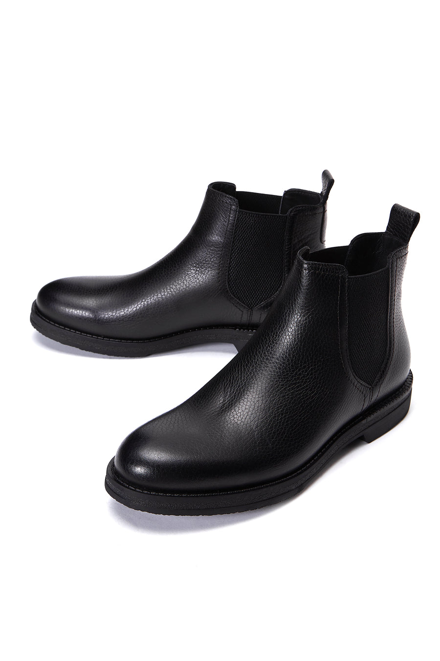 Men's Black Leather Chelsea Boots