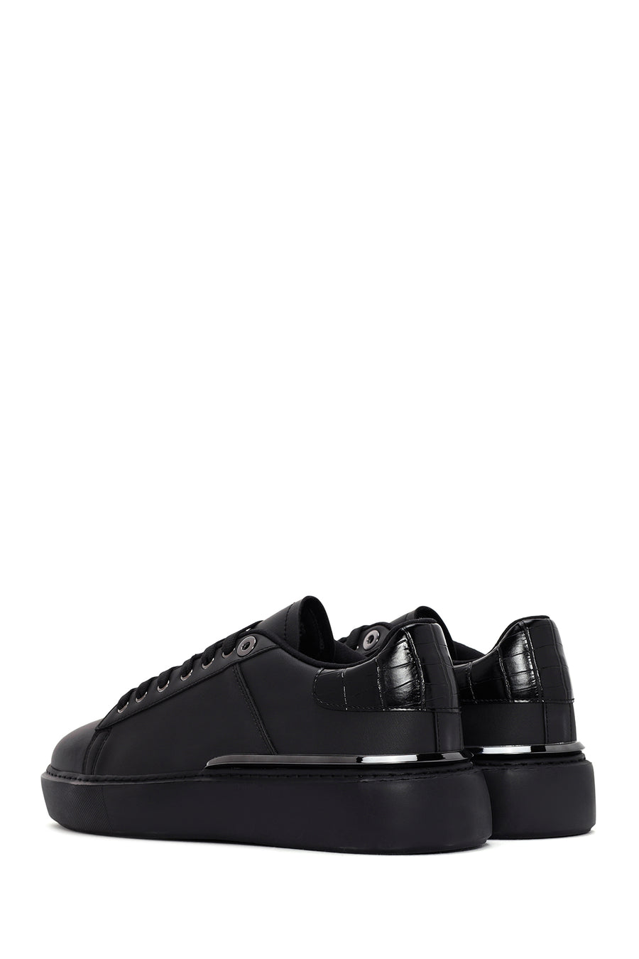 Erkek Siyah Bağcıklı Kalın Tabanlı Sneaker