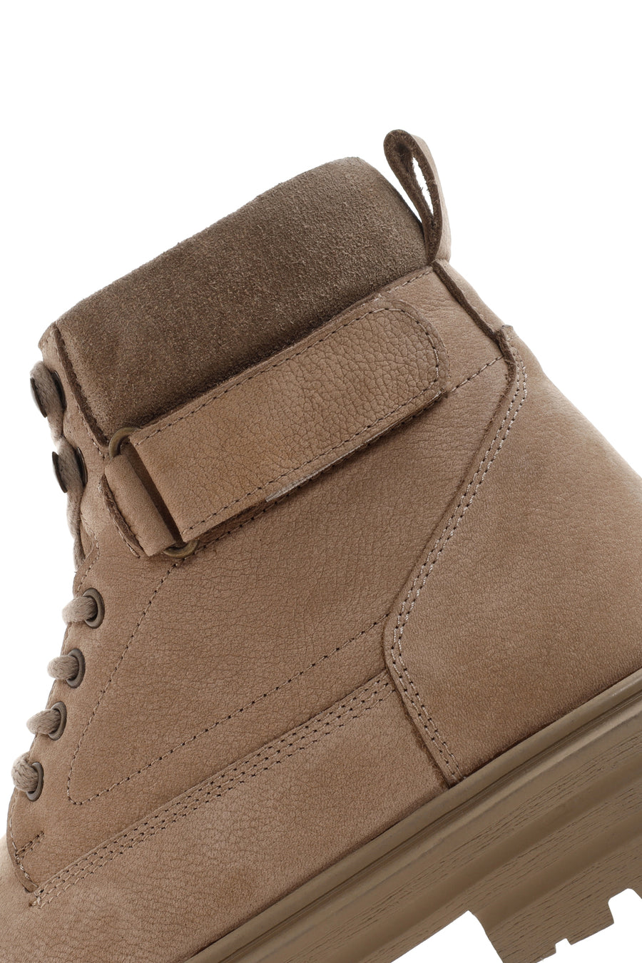 Men's Beige Nubuck Leather Casual Boots