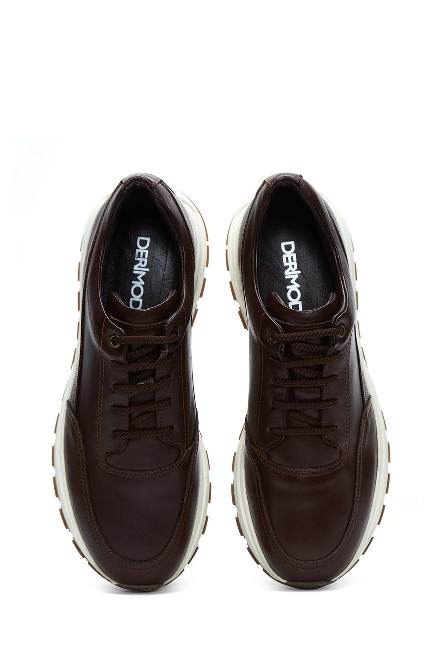 Erkek Kahverengi Deri Sneaker