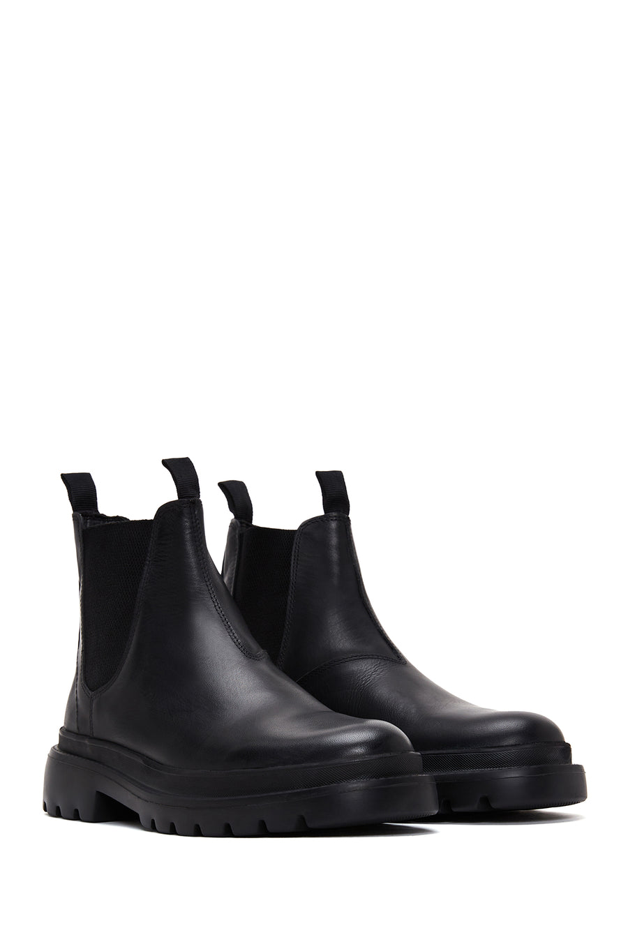 Men's Black Leather Casual Chelsea Boots