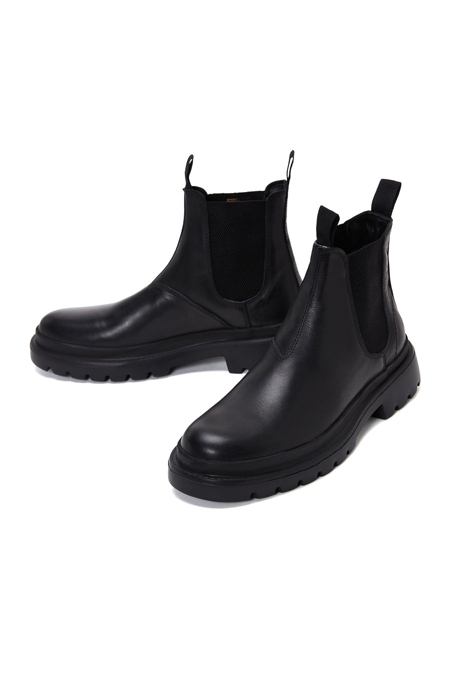 Men's Black Leather Casual Chelsea Boots