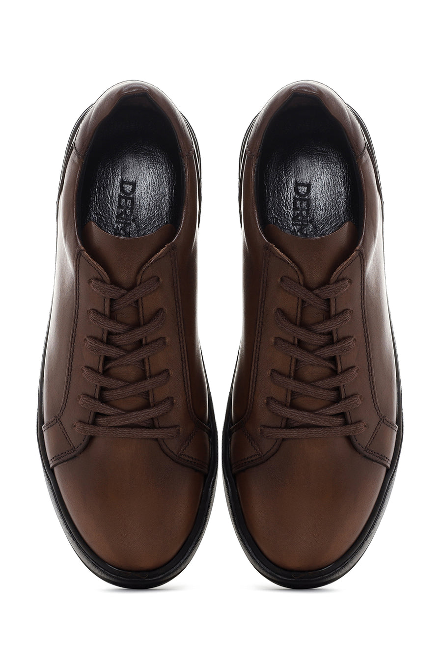 Erkek Kahverengi Deri Sneaker